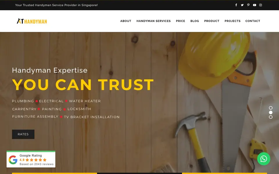 A1 Handyman Singapore website homepage, 4 Oct 2026