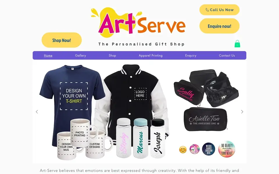 Art-Serve website homepage, 4 Oct 2026