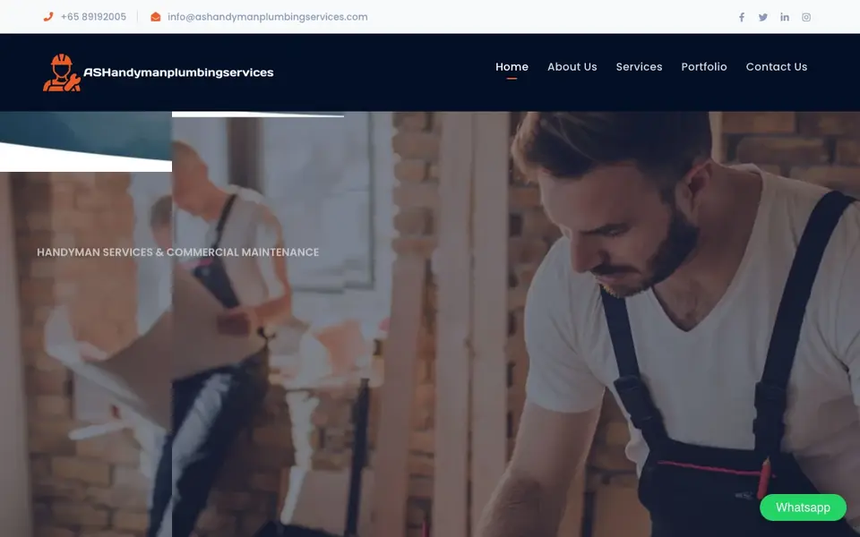 AS Handyman Plumbing Services website homepage, 4 Oct 2026