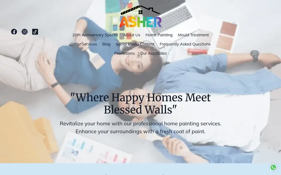 Asher website homepage, 4 Oct 2026