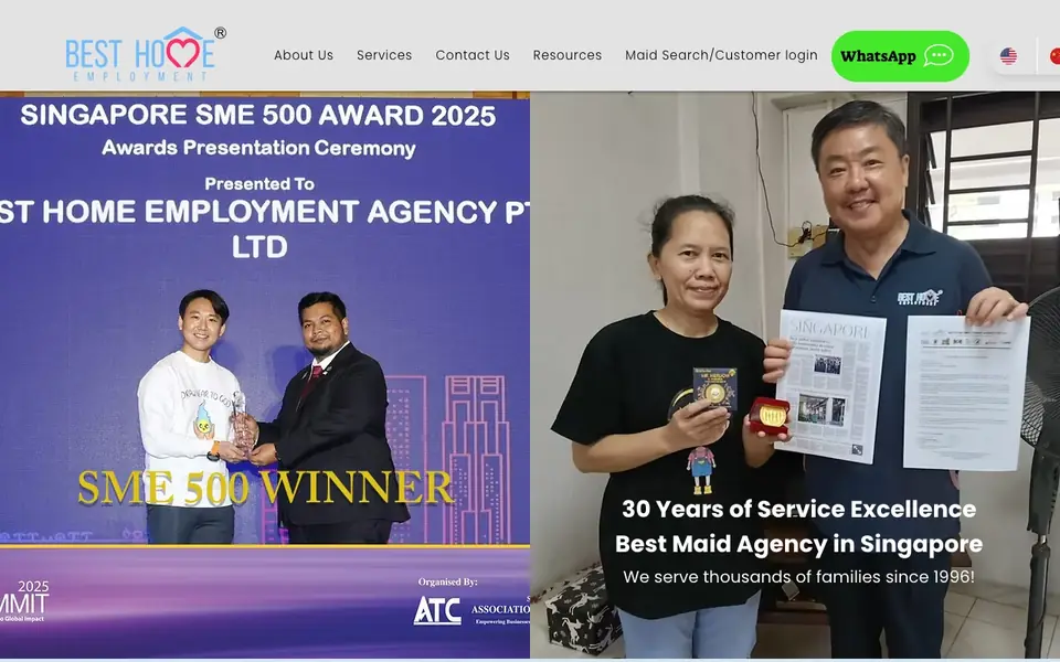 Best Home Employment Agency website homepage, 4 Oct 2026