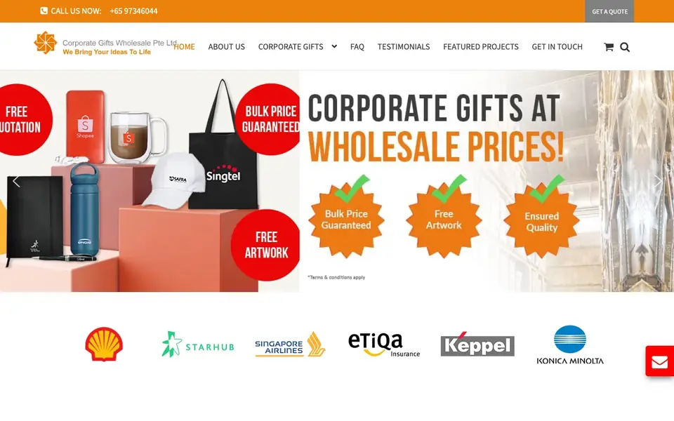 Corporate Gifts Wholesale website homepage, 4 Oct 2026