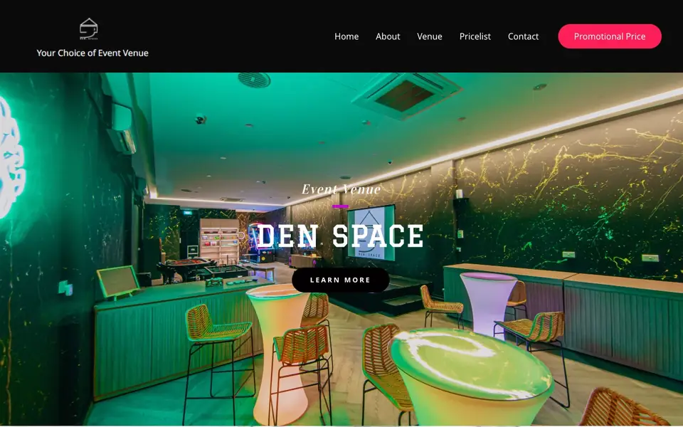 Den Space website homepage, 4 Oct 2026