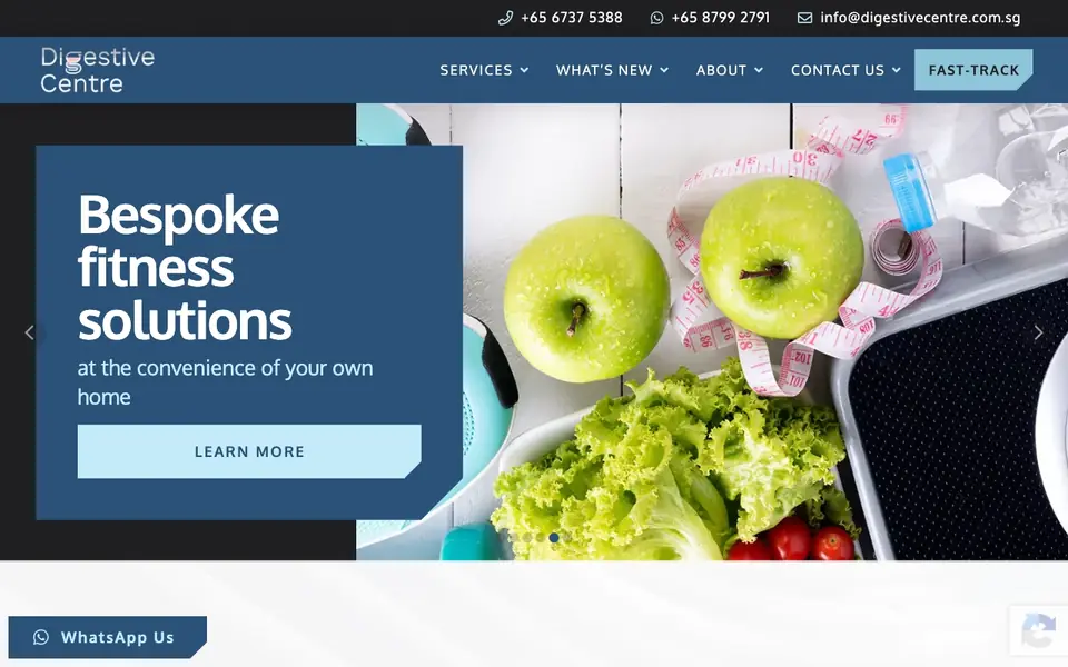Digestive Centre Pte Ltd website homepage, 4 Oct 2026