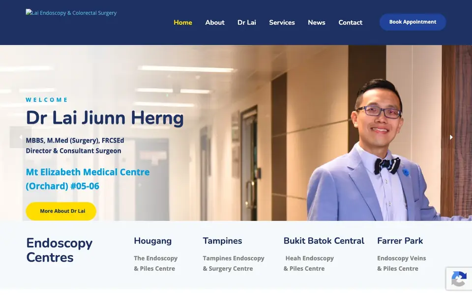 Lai Endoscopy & Colorectal Surgery website homepage, 4 Oct 2026