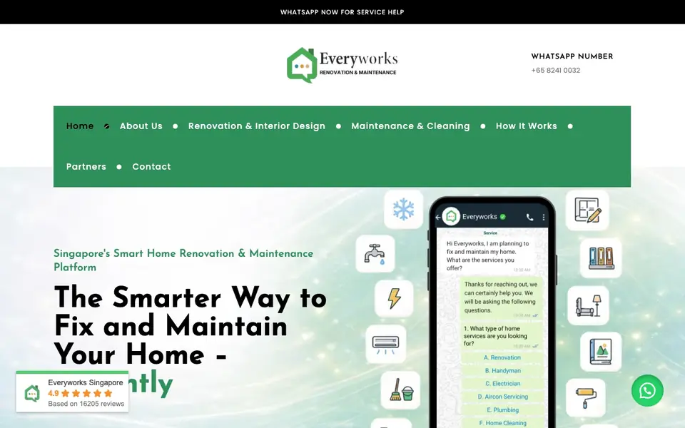 Everyworks Singapore website homepage, 4 Oct 2026
