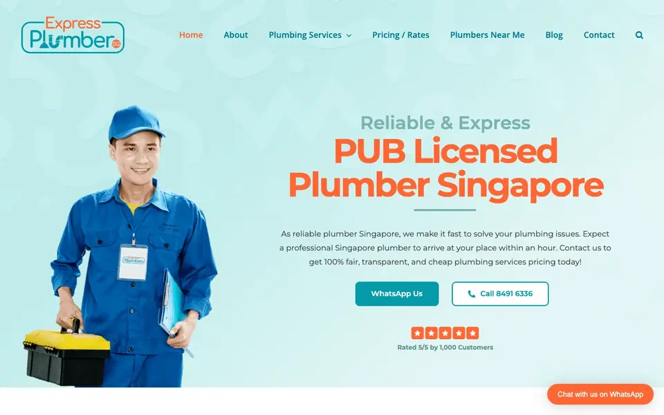Express Plumber website homepage, 4 Oct 2026