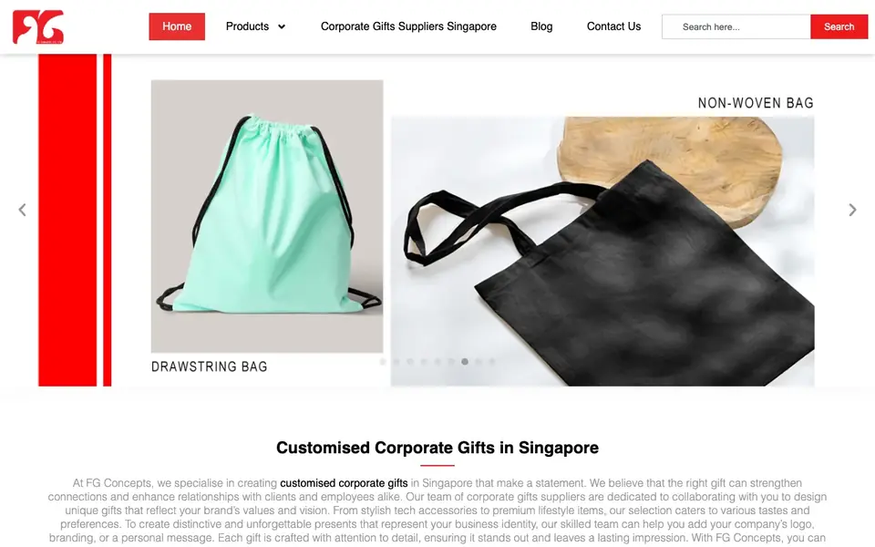 FG Concepts website homepage, 4 Oct 2026