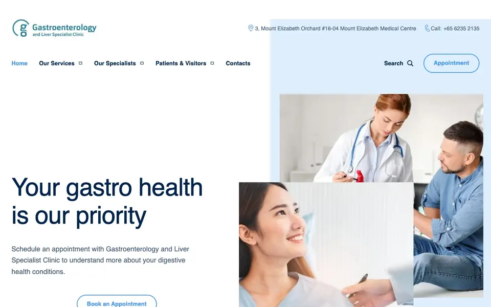 Gastroenterology And Liver Specialist Clinic website homepage, 4 Oct 2026