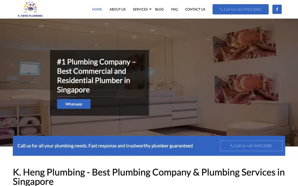 K. Heng Plumbing website homepage, 4 Oct 2026