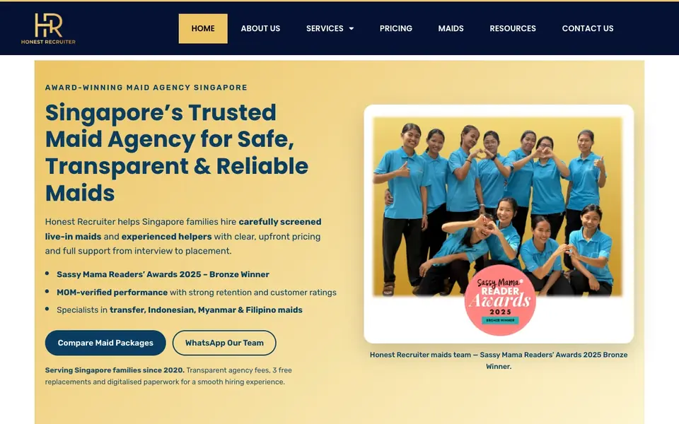 Honest Recruiter website homepage, 4 Oct 2026