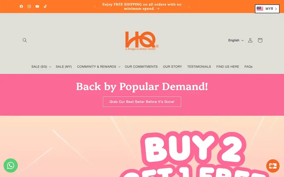 HQ Lingzhi Singapore website homepage, 4 Oct 2026