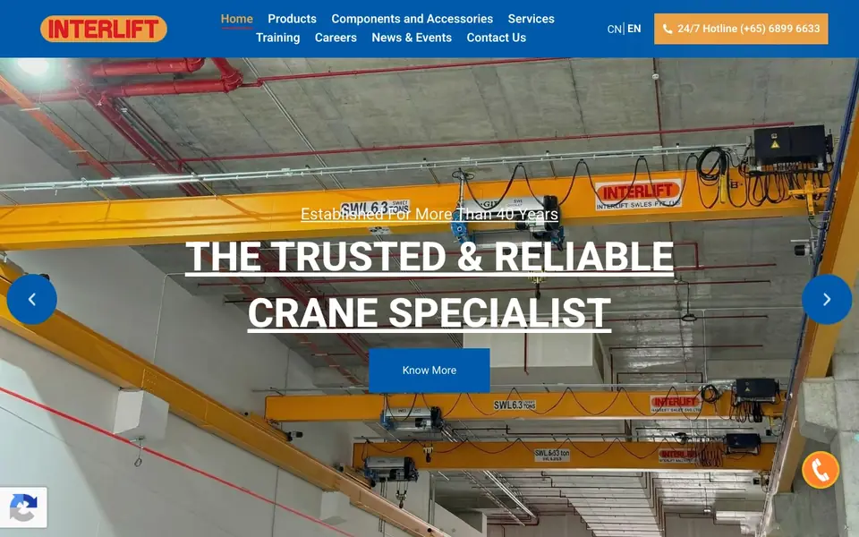 Interlift Sales Pte Ltd website homepage, 4 Oct 2026
