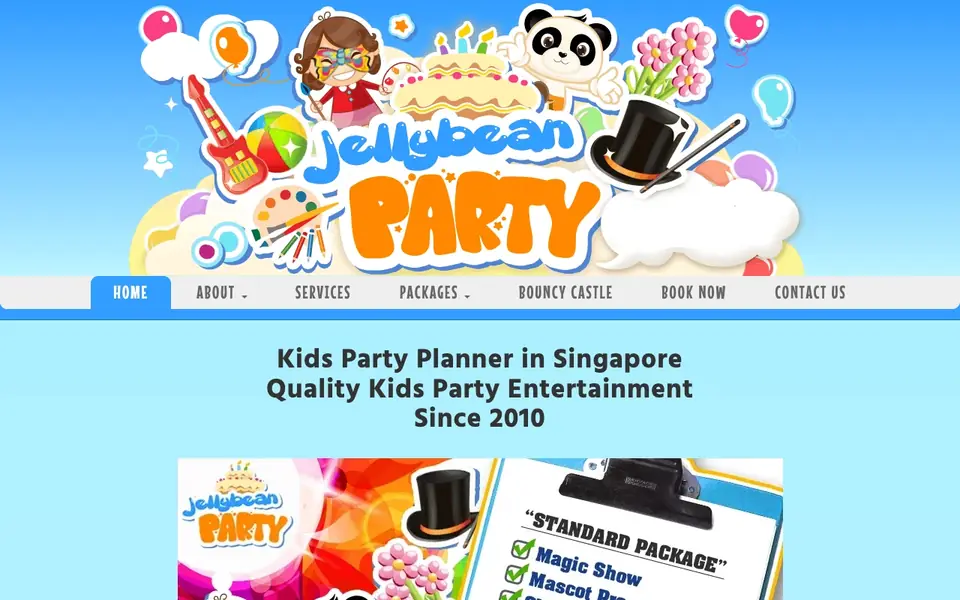 Jellybean Party website homepage, 4 Oct 2026