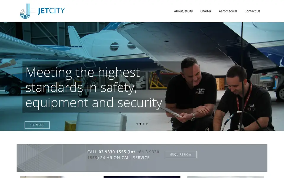 Jet City website homepage, 4 Oct 2026