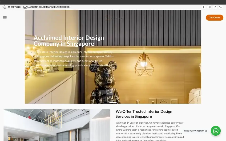 Le Createur Interior Design website homepage, 4 Oct 2026