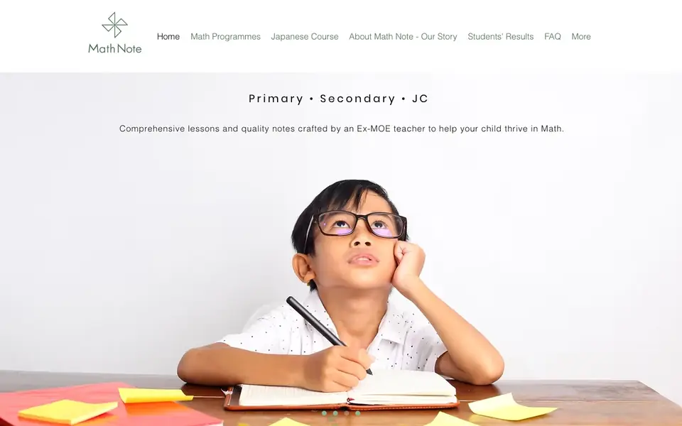 Math Note website homepage, 4 Oct 2026