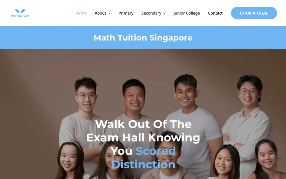 Paradigm Math website homepage, 4 Oct 2026