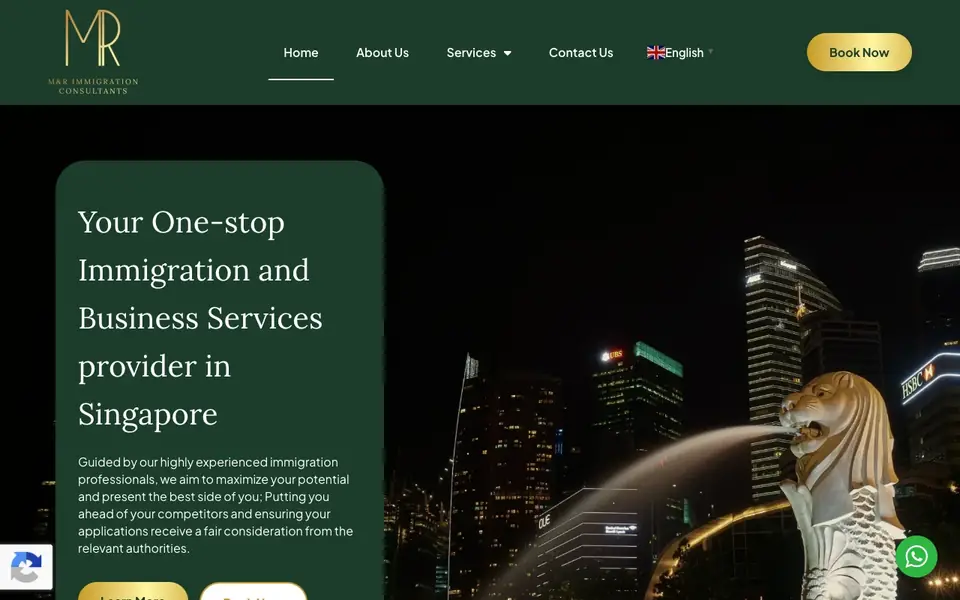 M&R Immigration Consultants website homepage, 4 Oct 2026