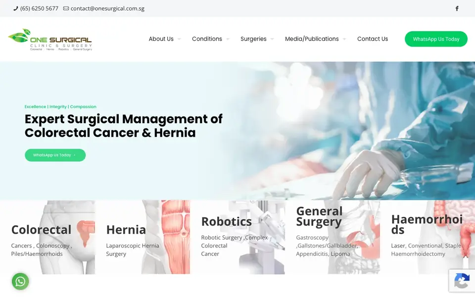 One Surgical Clinic & Surgery website homepage, 4 Oct 2026