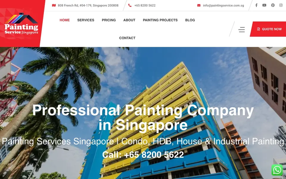 Painting Singapore website homepage, 4 Oct 2026