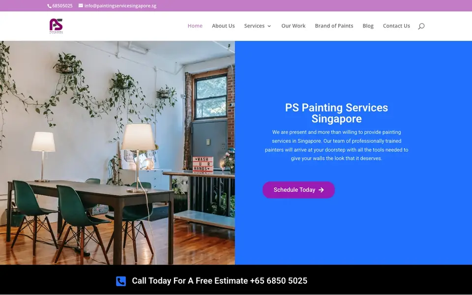 PS Painting Services Singapore website homepage, 4 Oct 2026