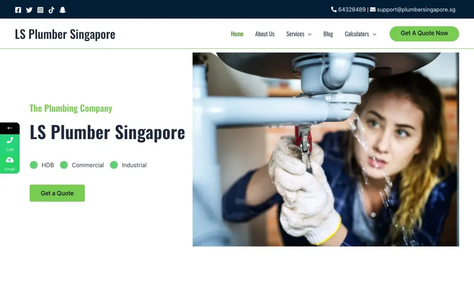 LS Plumber Singapore website homepage, 4 Oct 2026