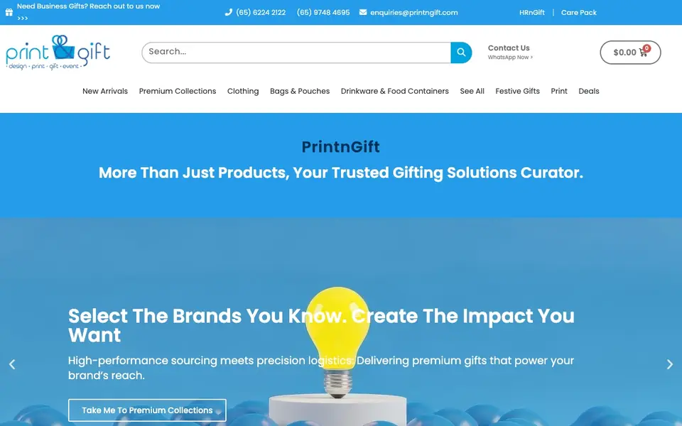 PrintnGift website homepage, 4 Oct 2026