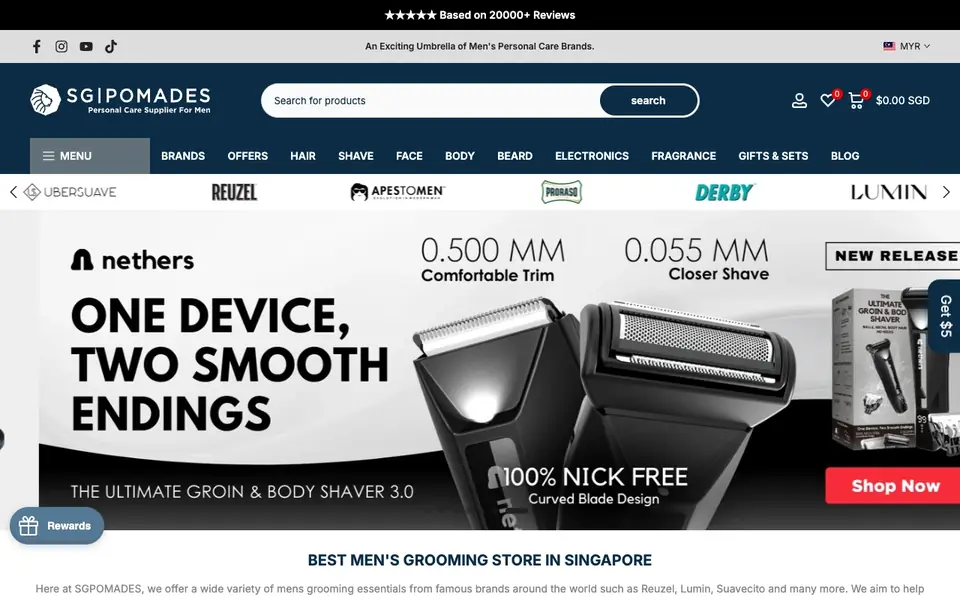 Reuzel Matte Styling Paste website homepage, 4 Oct 2026