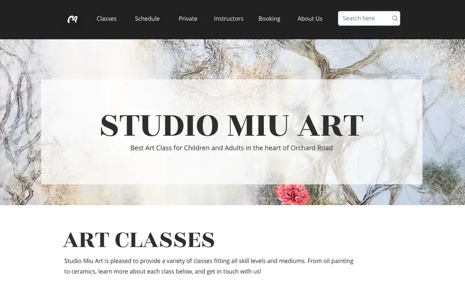 Studio Miu Art website homepage, 4 Oct 2026