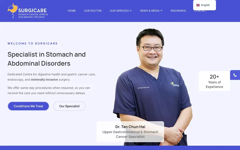 Surgicare Bariatric And General Surgery Clinic website homepage, 4 Oct 2026