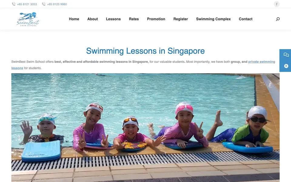 Swim Best @ Bukit Batok Swimming Complex website homepage, 4 Oct 2026
