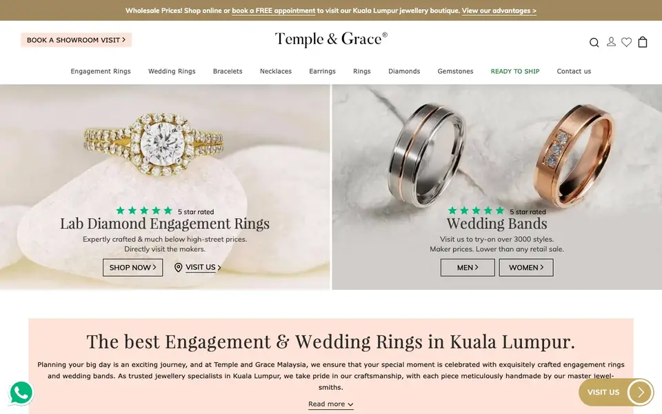 Temple and Grace website homepage, 4 Oct 2026