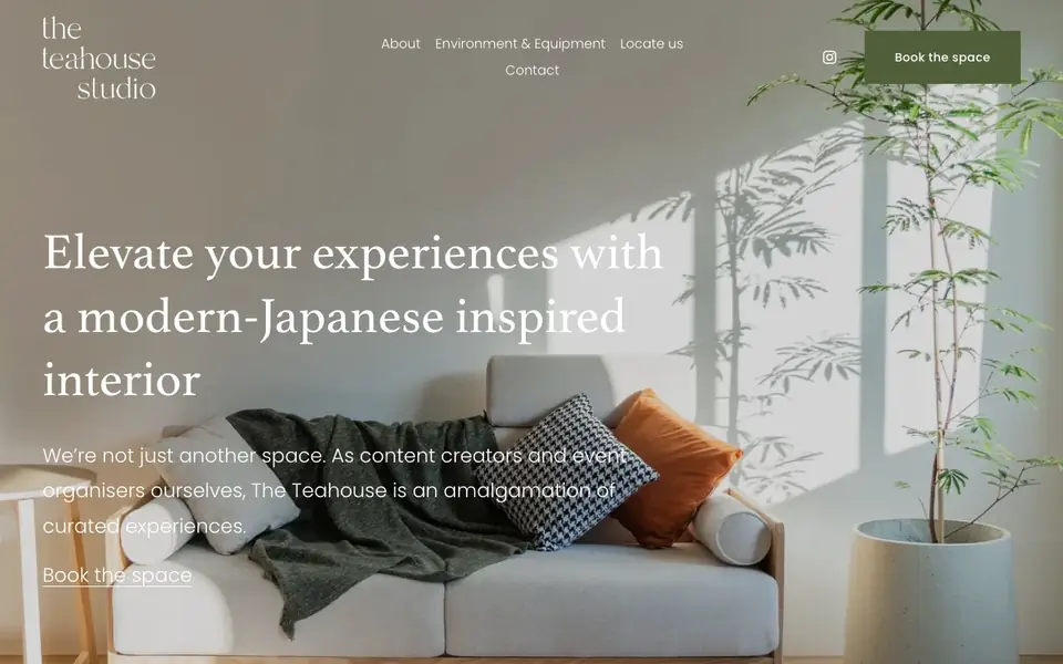 The Teahouse Studio website homepage, 4 Oct 2026