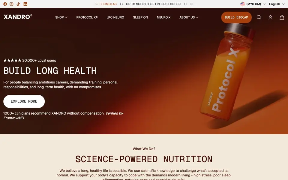 Xandro Lab HQ website homepage, 4 Oct 2026