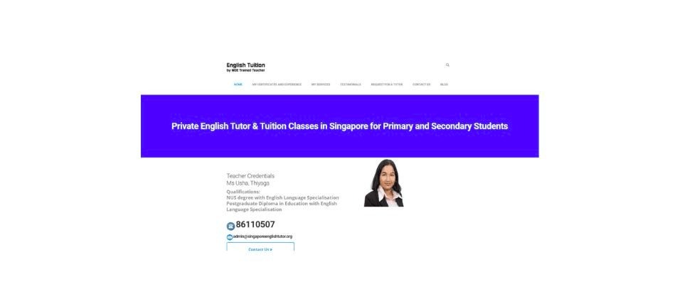 English Tuition by MOE Trained Teacher